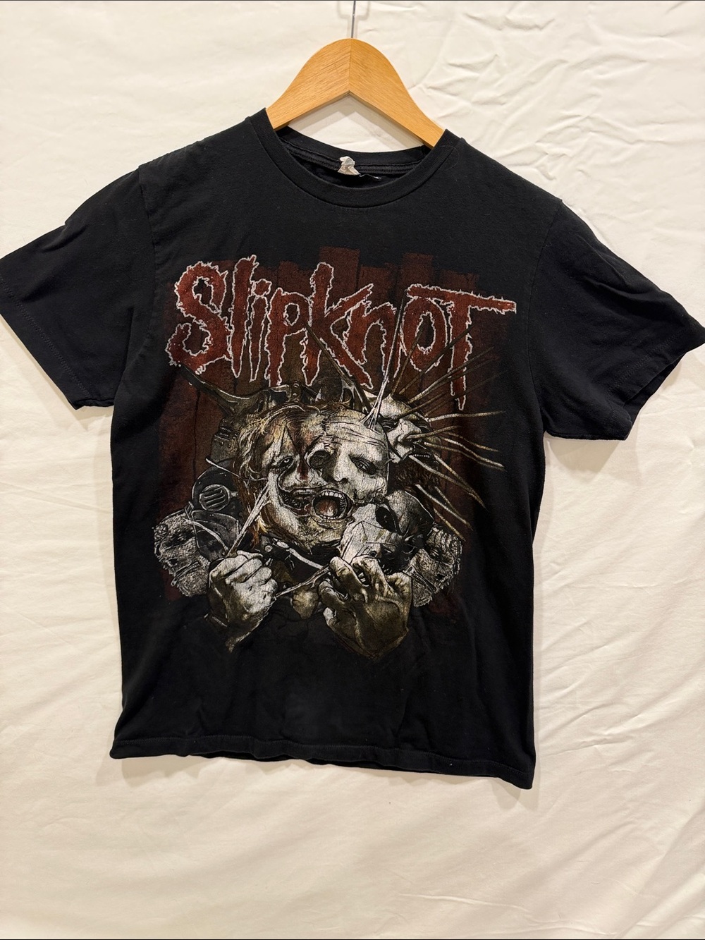 Slipknot Band Tee Medium Black Double Sided Graphic Heavy Metal Shirt
